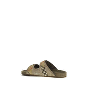 Burberry Beige Suede Flat Sandals