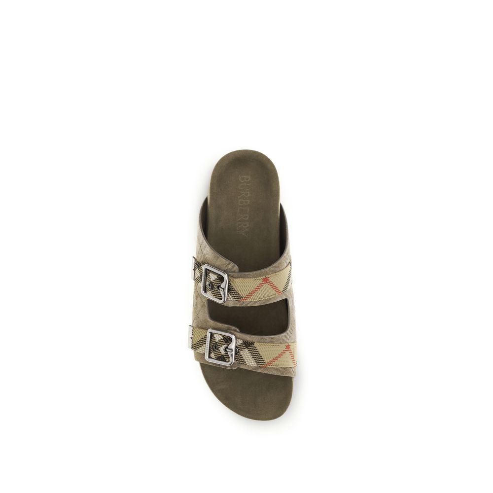 Burberry Beige Suede Flat Sandals
