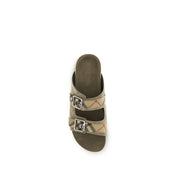 Burberry Beige Suede Flat Sandals