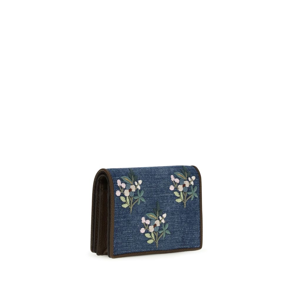 Valentino Garavani Blue Cotton Wallet