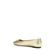 Valentino Garavani Gold Lamb Nappa Leather Ballet Flats