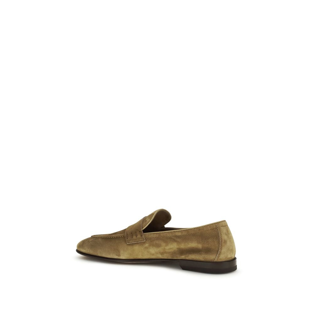 Bally Beige Calf Leather Slip-On Loafers