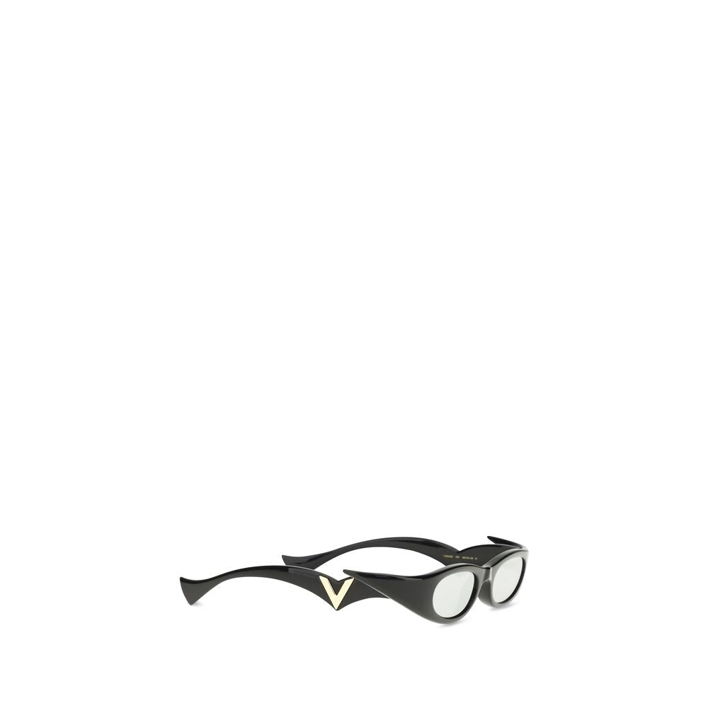 Valentino Garavani Black Acetate Geometric Sunglasses