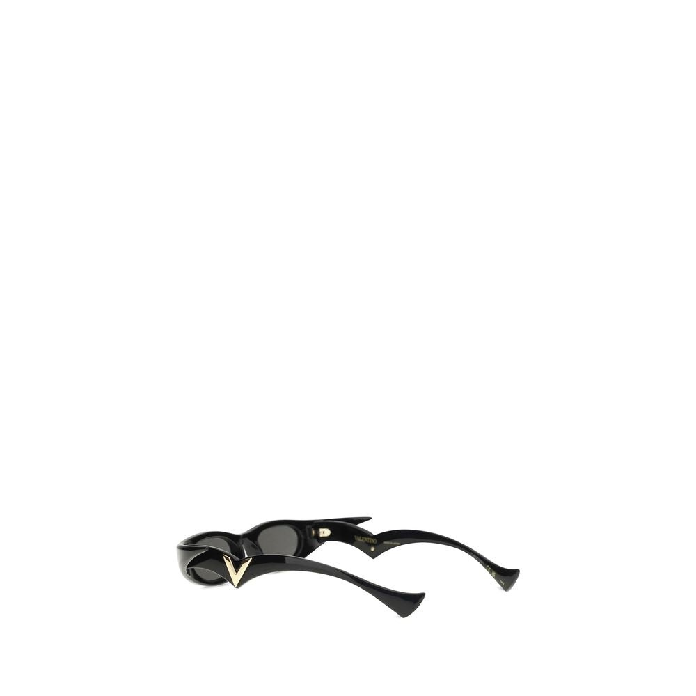 Valentino Garavani Black Acetate Geometric Sunglasses