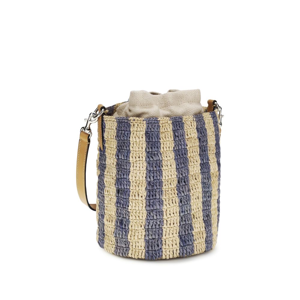 Valentino Garavani Blue Raffia Bucket Bag