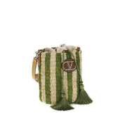 Valentino Garavani Bicolor Raffia Bucket Bag