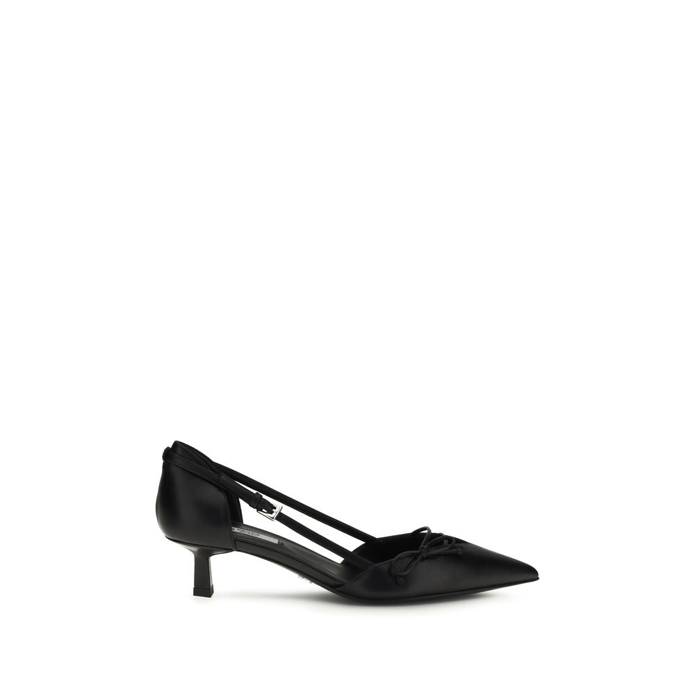 Prada Black Goatskin High-Heel Pumps