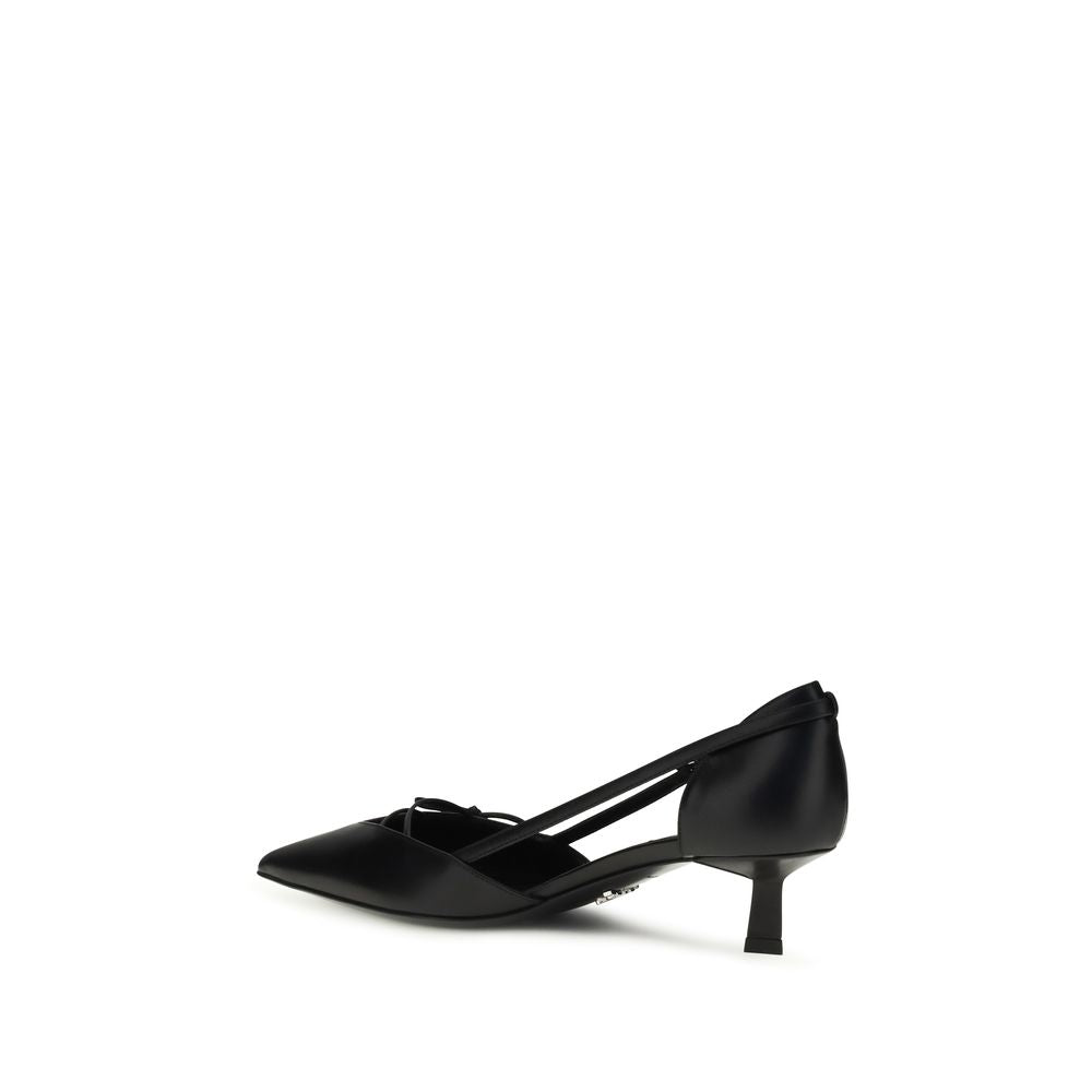 Prada Black Goatskin High-Heel Pumps