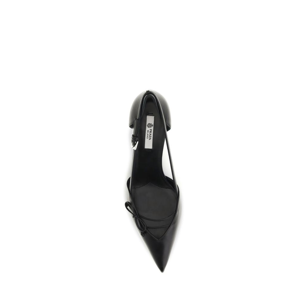 Prada Black Goatskin High-Heel Pumps