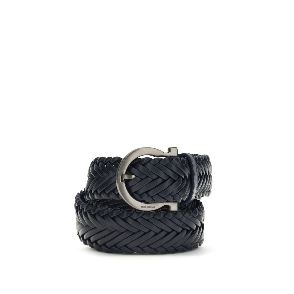 Ferragamo Blue Calf Leather Belt