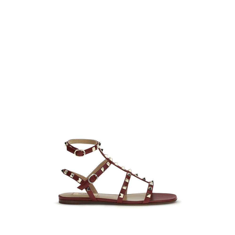 Valentino Garavani Brown Calf Leather Strap-On Sandals