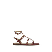 Valentino Garavani Brown Calf Leather Strap-On Sandals