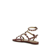 Valentino Garavani Brown Calf Leather Strap-On Sandals