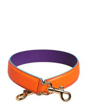 Dolce & Gabbana Orange Purple Calf Leather Shoulder Strap