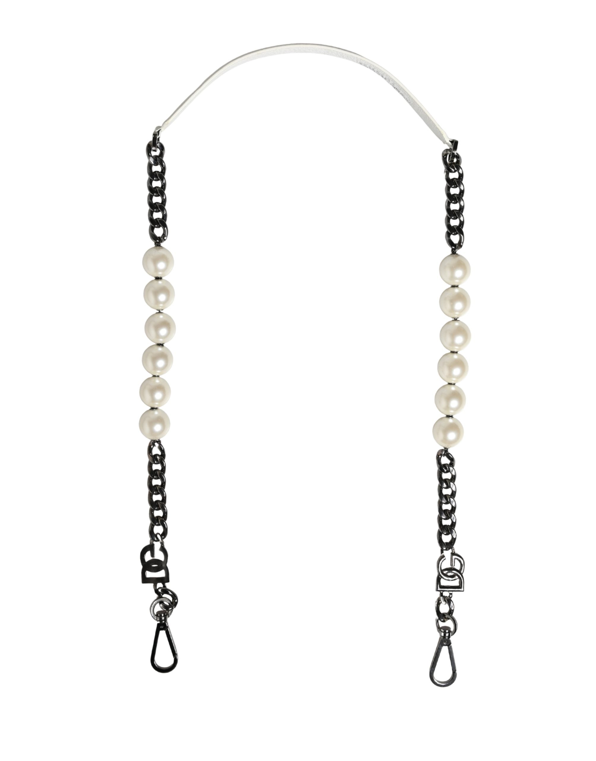 Dolce & Gabbana White Leather Shoulder Strap