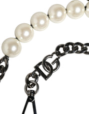Dolce & Gabbana White Leather Shoulder Strap