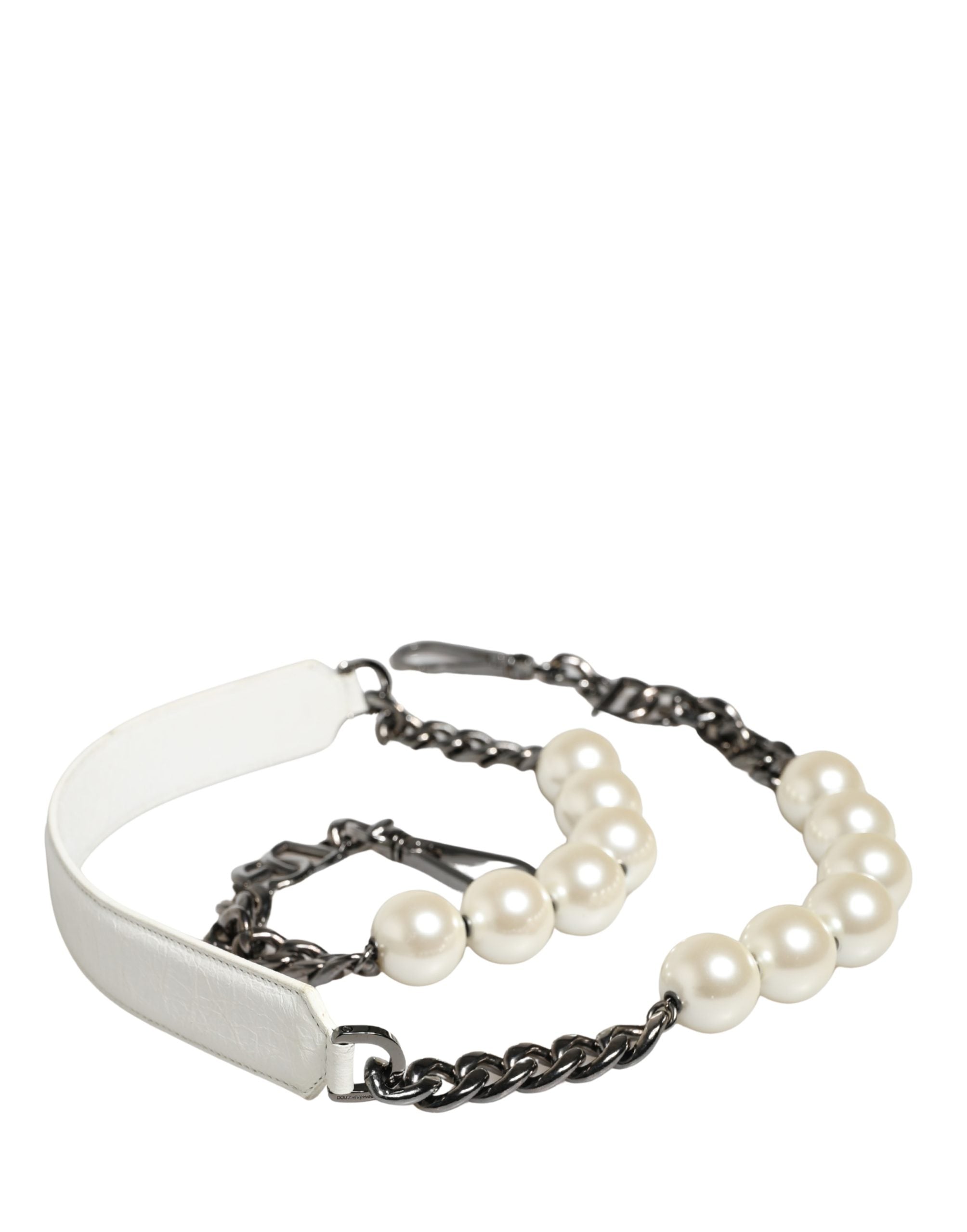Dolce & Gabbana White Leather Shoulder Strap