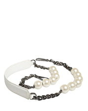 Dolce & Gabbana White Leather Shoulder Strap