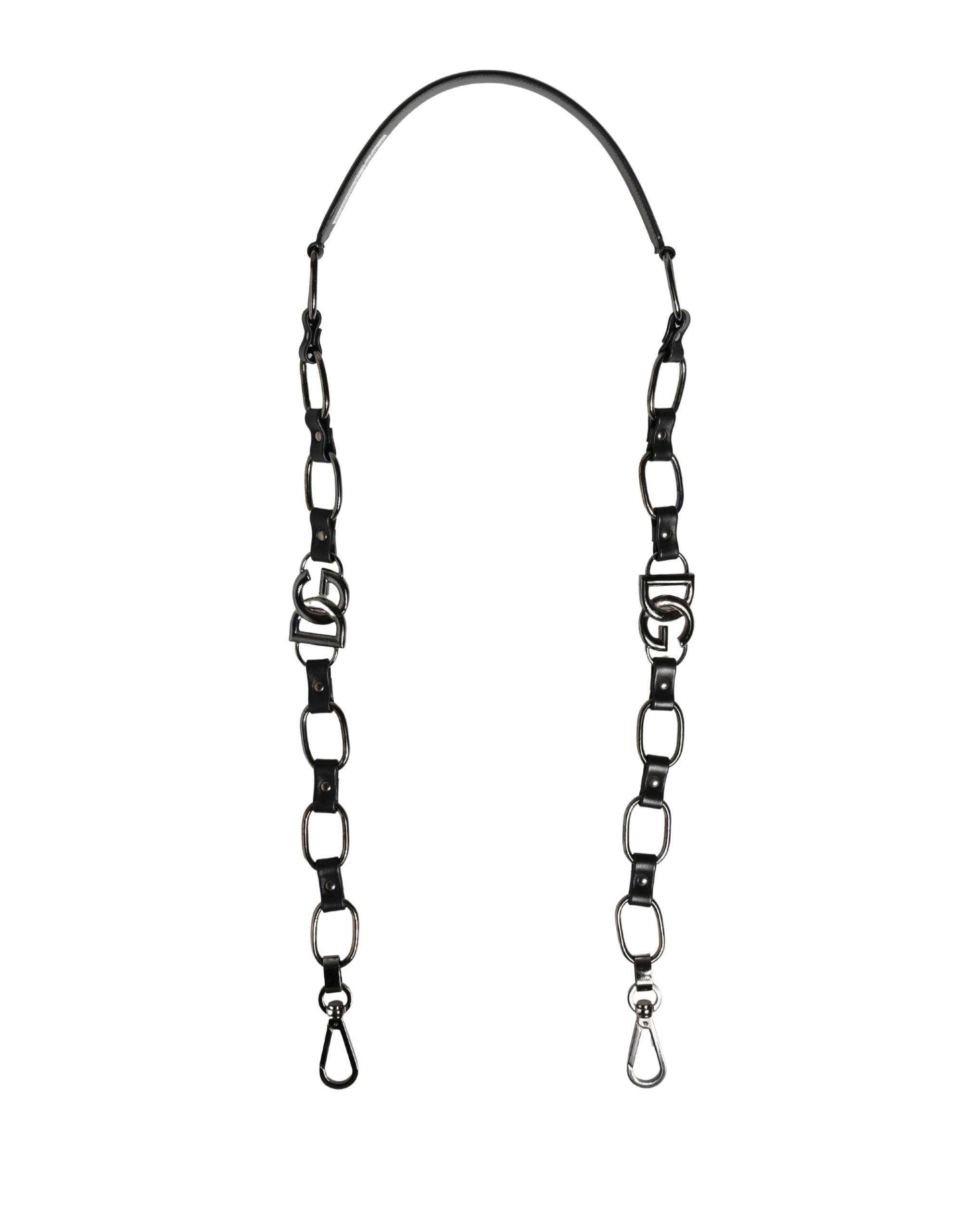 Dolce & Gabbana Black Calf Leather Shoulder Strap