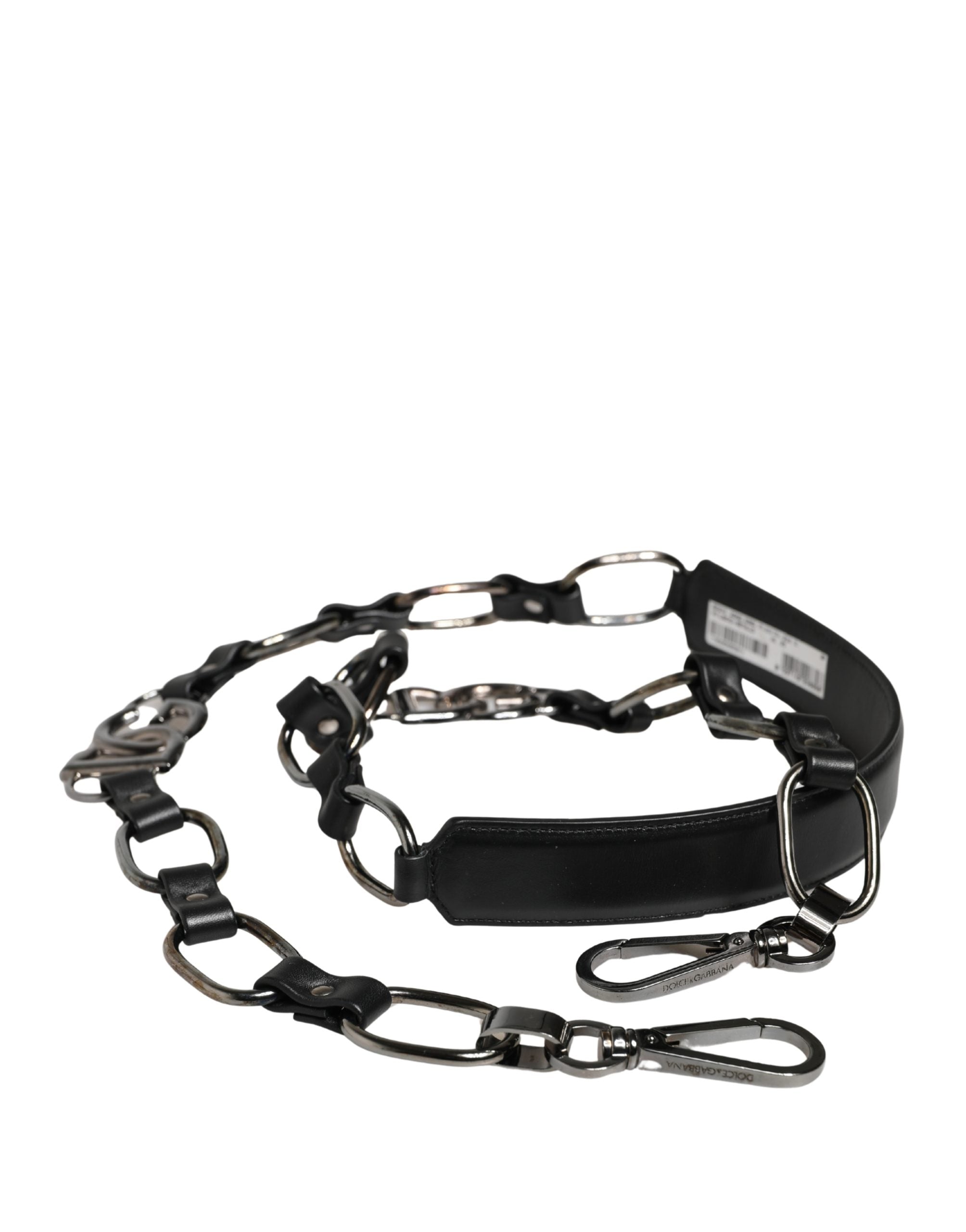 Dolce & Gabbana Black Calf Leather Shoulder Strap