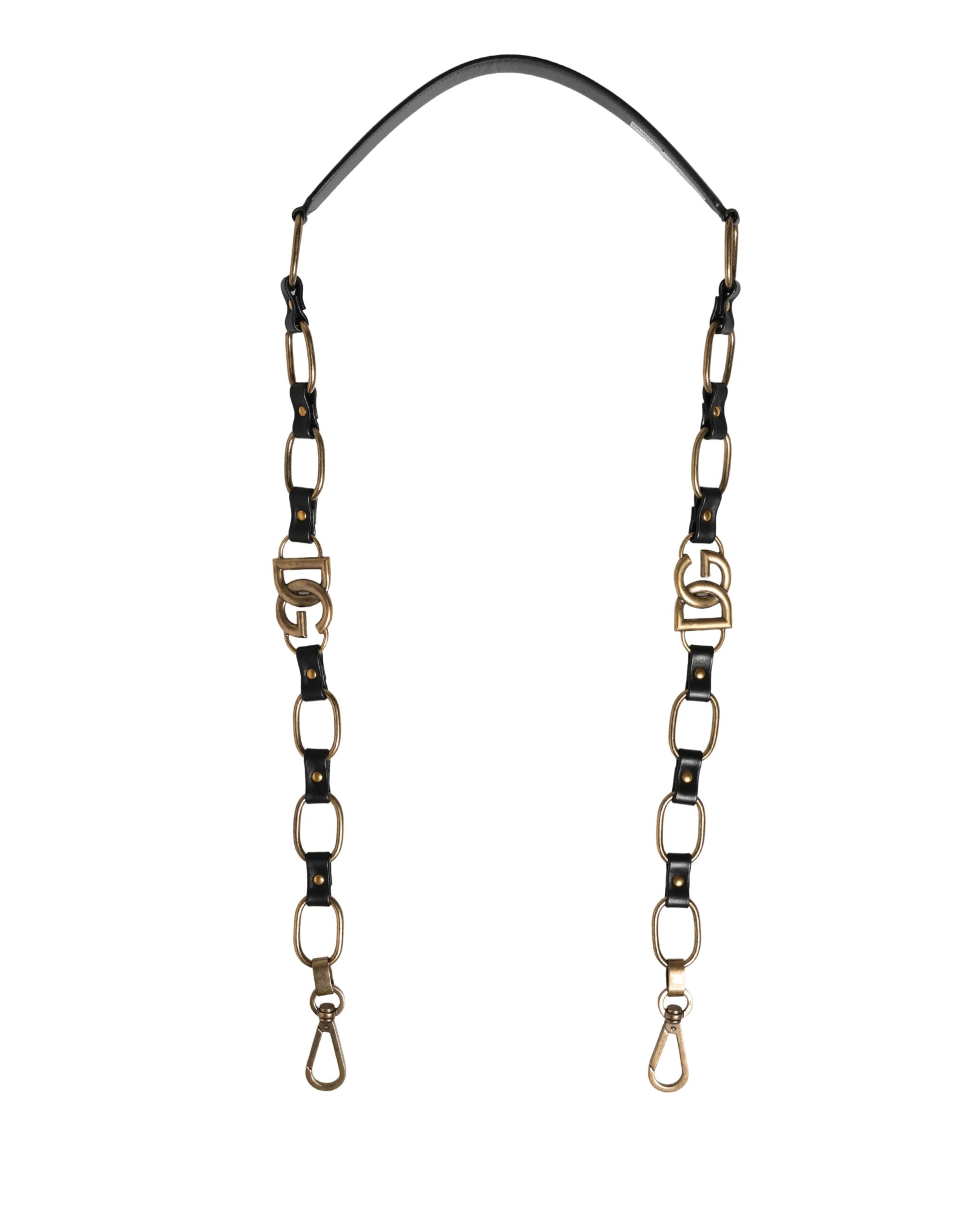 Dolce & Gabbana Black Leather Shoulder Strap