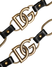 Dolce & Gabbana Black Leather Shoulder Strap