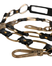 Dolce & Gabbana Black Leather Shoulder Strap