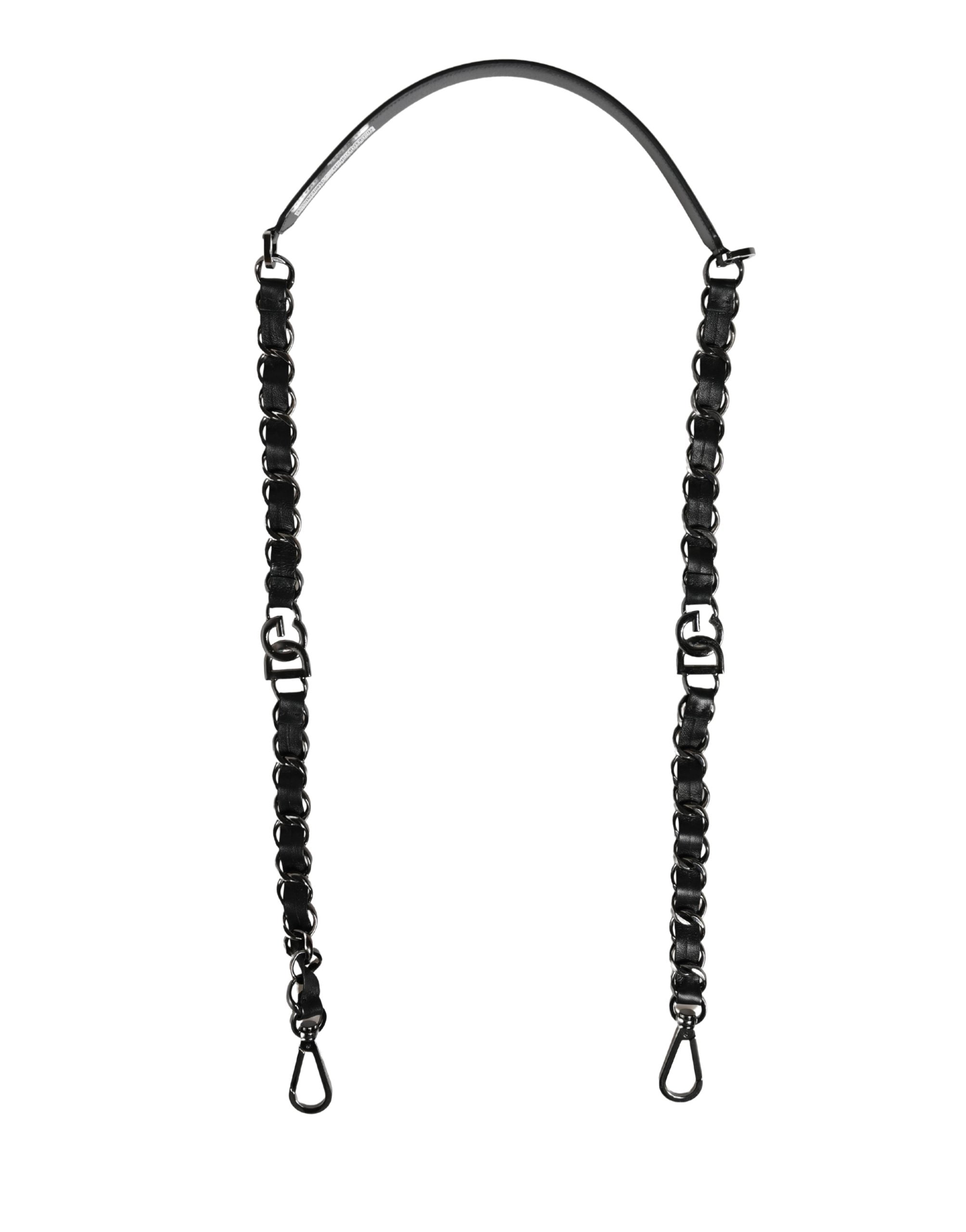 Dolce & Gabbana Black Leather Shoulder Strap