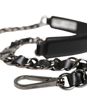 Dolce & Gabbana Black Leather Shoulder Strap