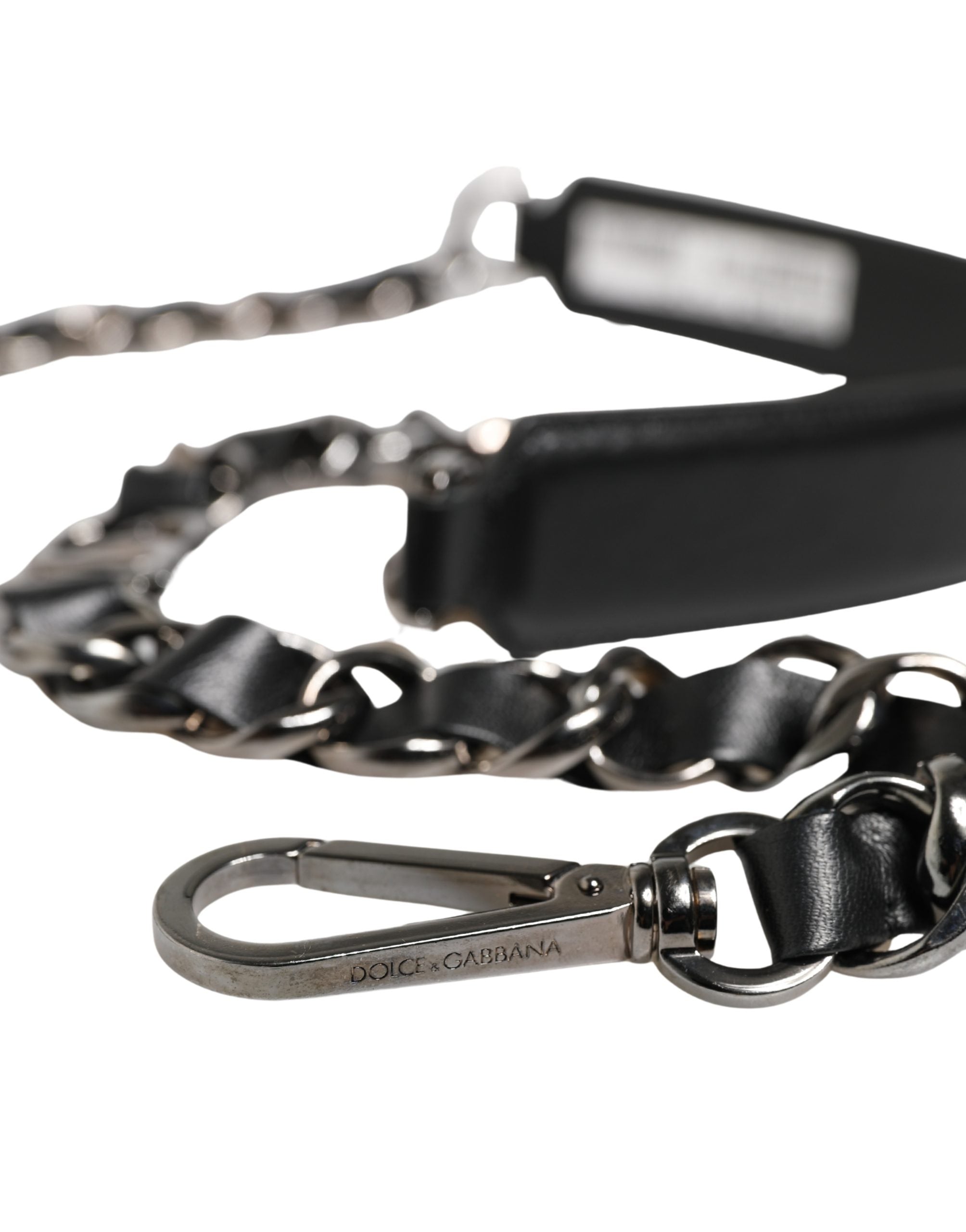 Dolce & Gabbana Black Leather Shoulder Strap