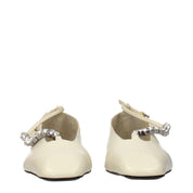 Jil Sander Beige Leather Ballet Flats