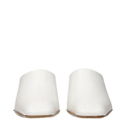 Jil Sander White Leather Slippers