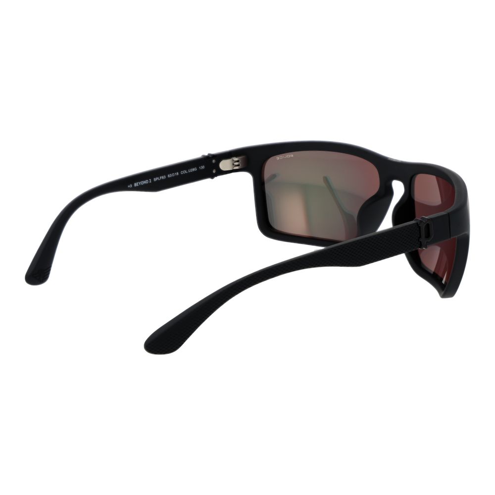 Police Black Plastic Rectangular Sunglasses