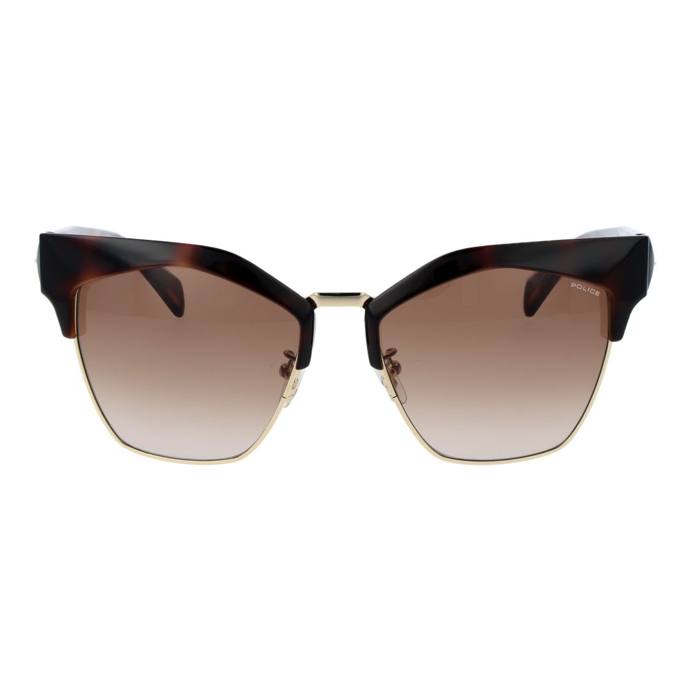 Police Brown Plastic Square Sunglasses