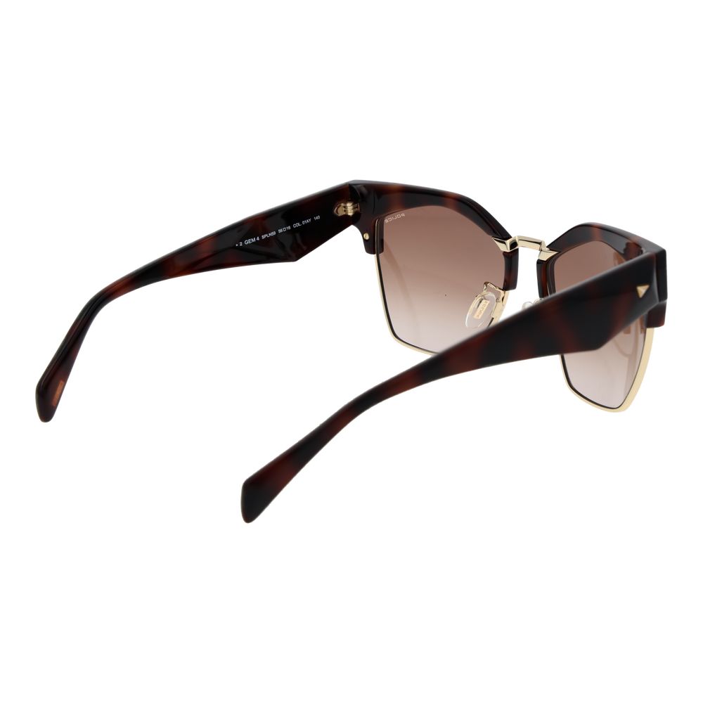 Police Brown Plastic Square Sunglasses
