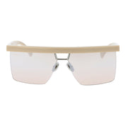 Max Mara Beige Plastic Rectangle Sunglasses