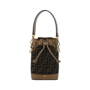 Fendi Brown Raffia Mini Bucket Bag