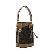 Fendi Brown Raffia Mini Bucket Bag