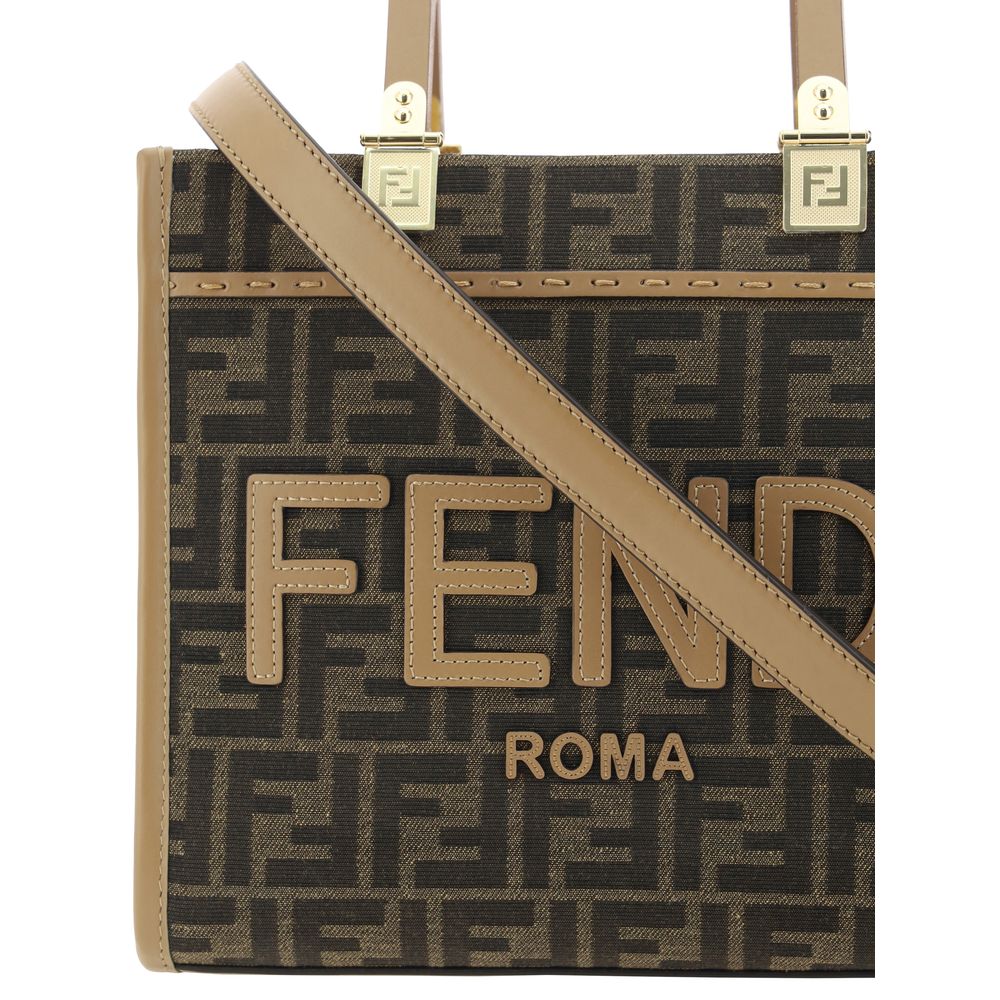 Fendi Brown Polyester Blend Shoulder Bag