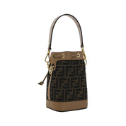 Fendi Brown Raffia Mini Bucket Bag
