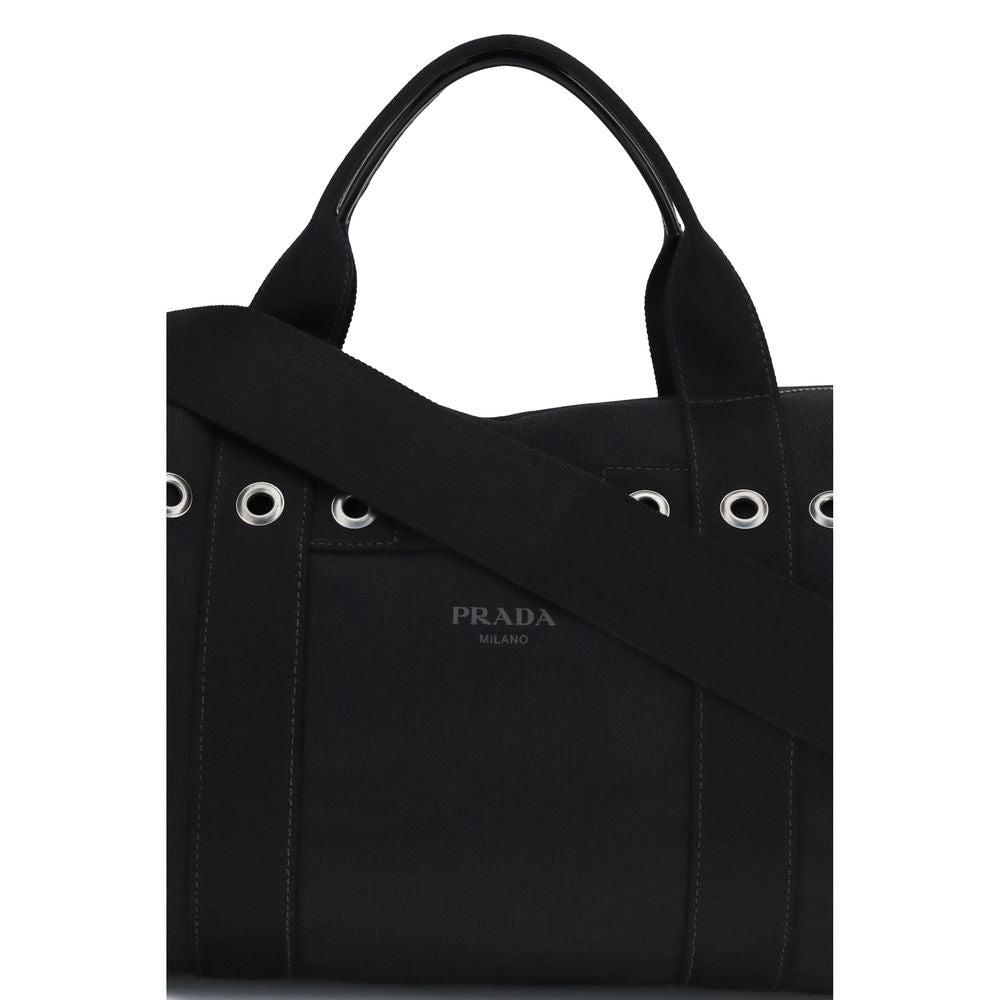 Prada Black Canvas Travel Bag