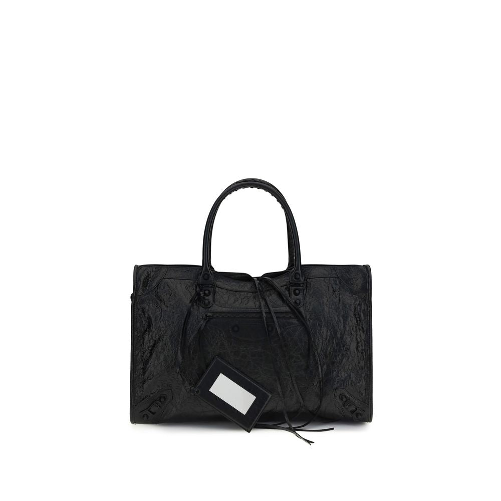 Balenciaga svart axelväska Le City Large i lammskinn