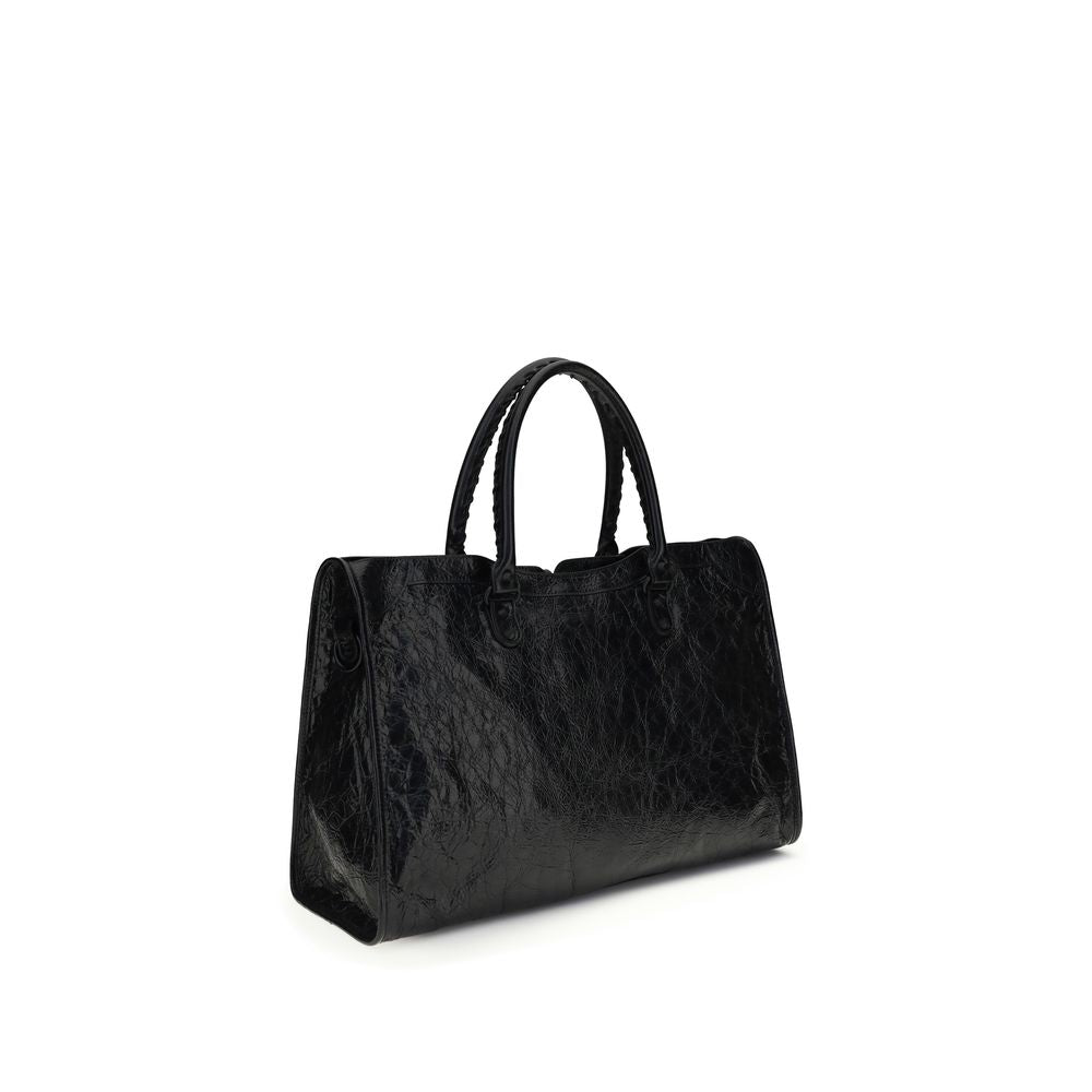 Balenciaga svart axelväska Le City Large i lammskinn