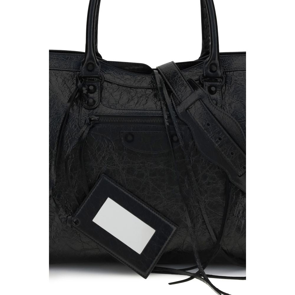 Balenciaga svart axelväska Le City Large i lammskinn