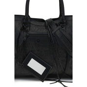 Balenciaga svart axelväska Le City Large i lammskinn