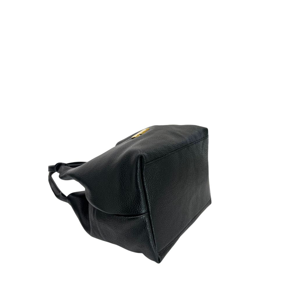 Baldinini Trend Black Cow Leather Shoulder Bag