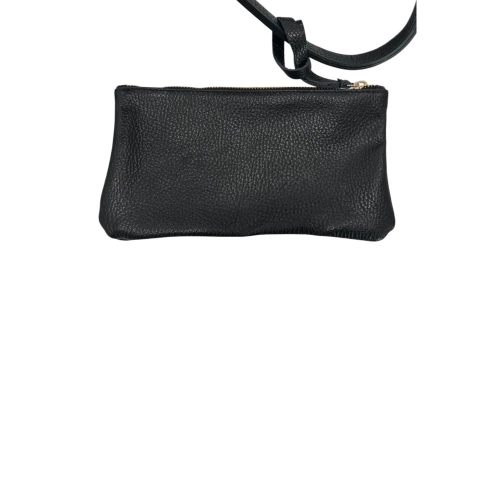 Baldinini Trend Black Cow Leather Shoulder Bag
