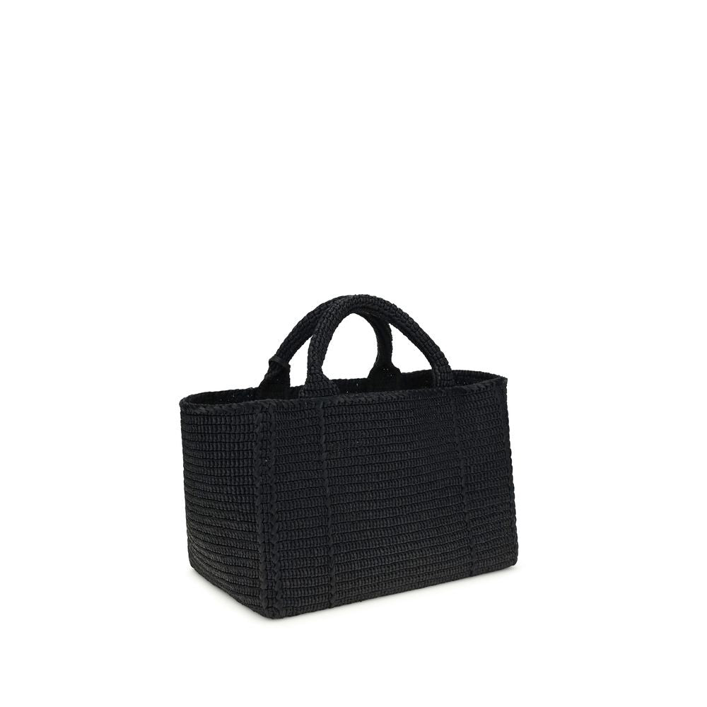 Prada Black Crocheted Viscose Shoulder Bag