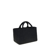 Prada Black Crocheted Viscose Shoulder Bag