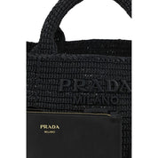 Prada Black Crocheted Viscose Shoulder Bag
